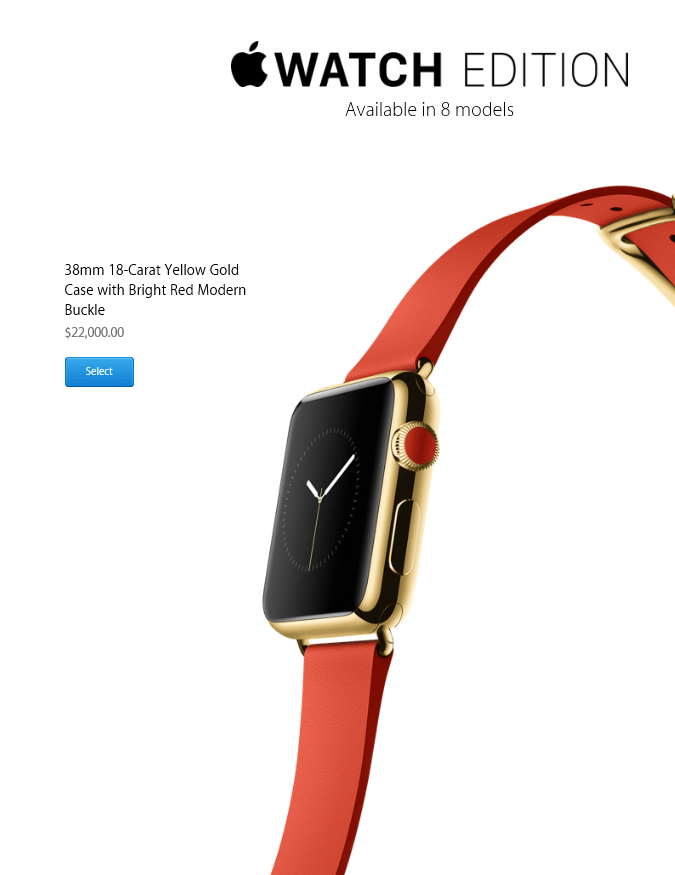 Ya, that's right. It says $22,000. Less useful than a phone, less gold than a Rolex and it needs to be charged every night.  