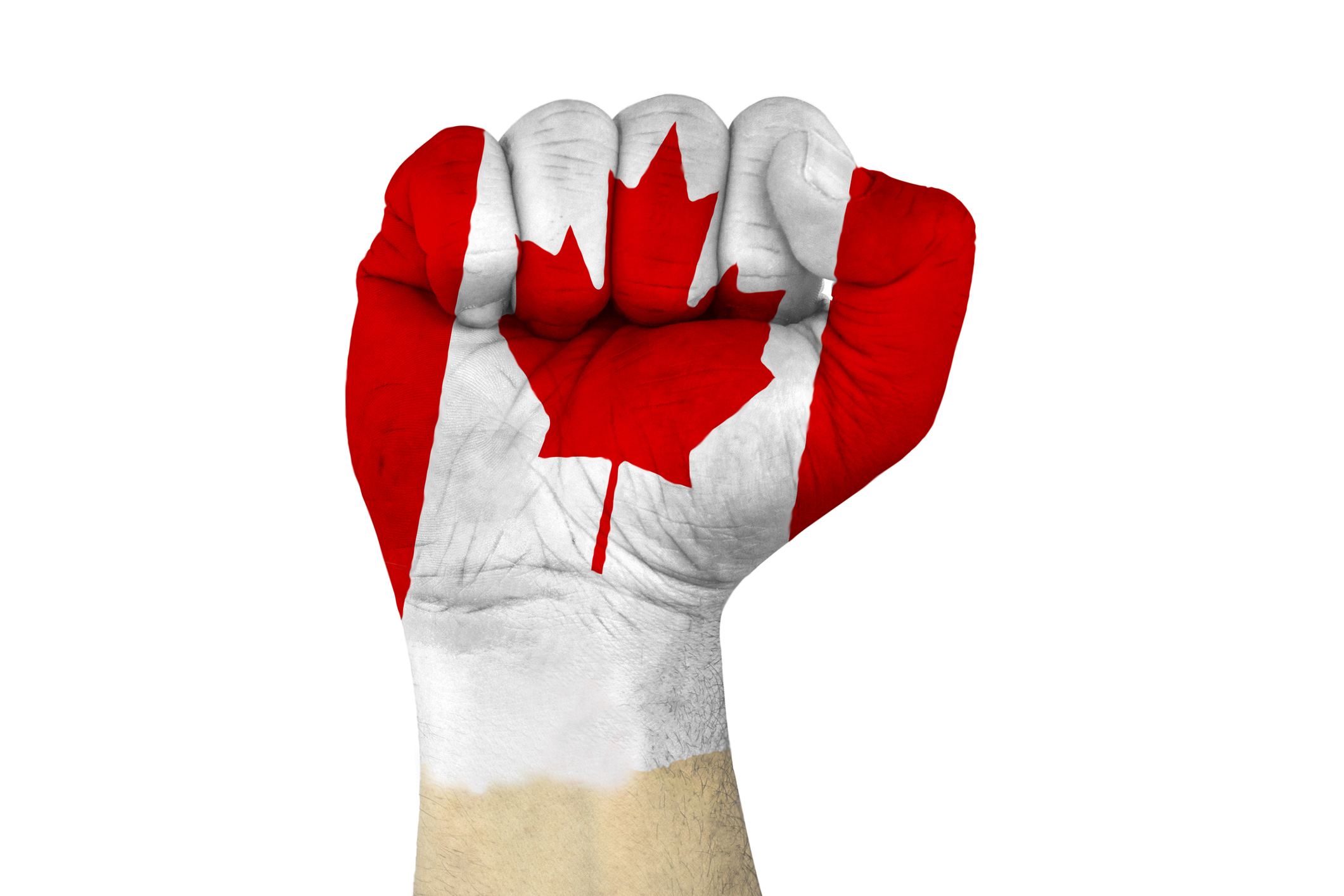 canada flag and fist